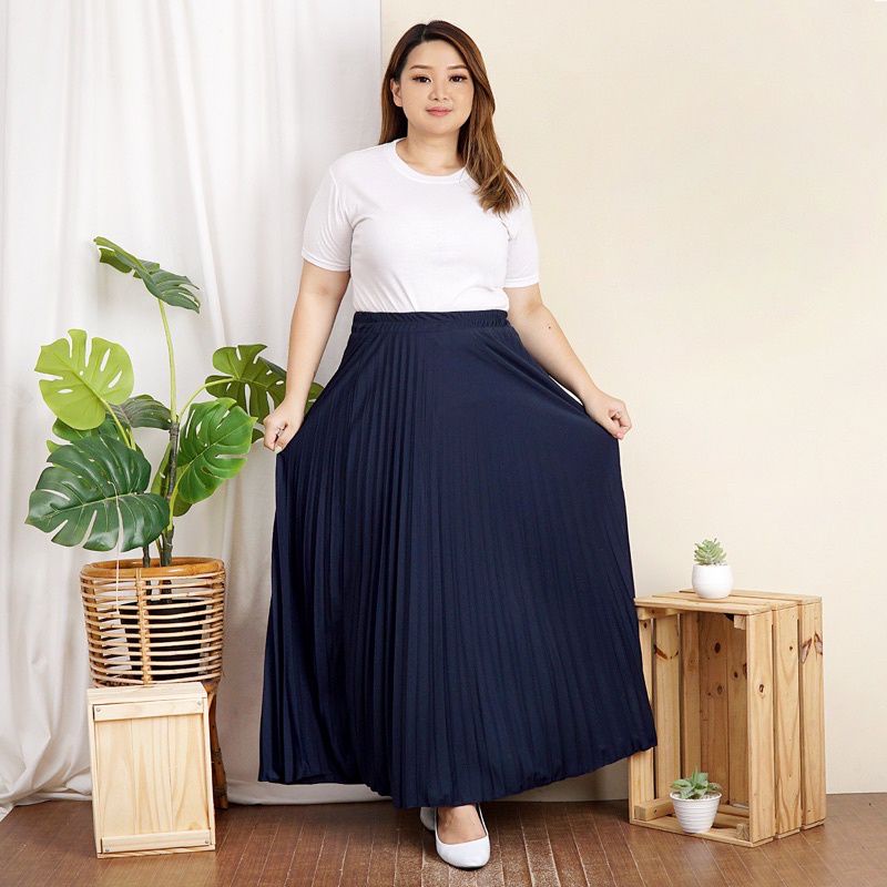 ROK PLISKET WANITA SIZE XXL JUMBO (BIG SIZE) PREMIUM