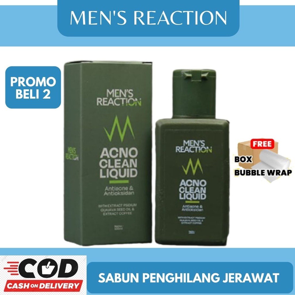 SABUN CAIR PENGHILANG JERAWAT DAN BEKAS JERAWAT BRUNTUSAN AMPUH MENS REACTION ACNO CLEAN OUT LIQUID