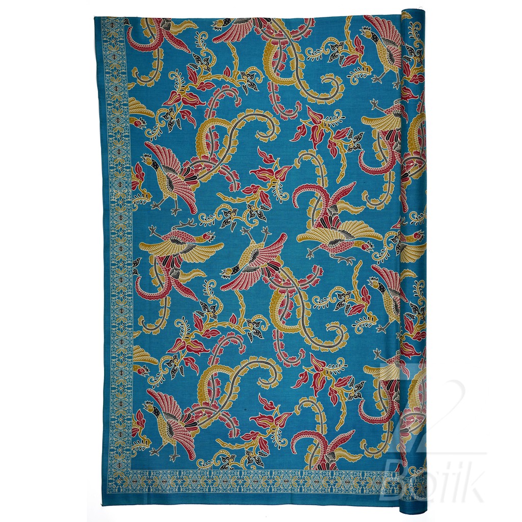 KAIN BATIK KATUN Premium Motif Burung Warna Hijau Tosca Merah Kuning 727626 Cap 72 Jarik Jarit Samping Kebat Panjang Batik Katun Modern Premium Bahan Seragam Batik Pernikahan Kantor Keluarga Murah Kamen Jadi Batik Bali Lembaran