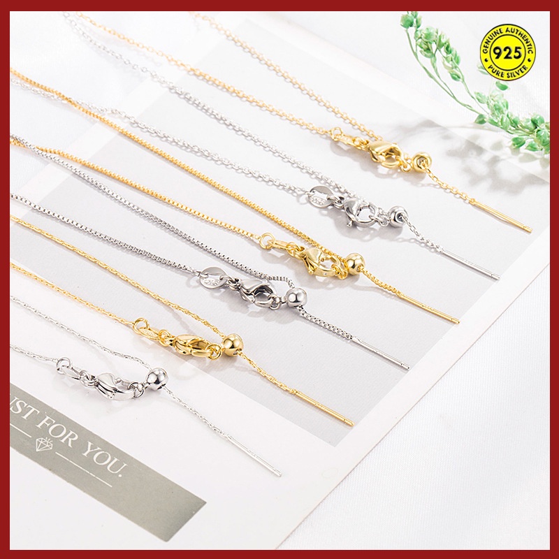 Kalung Rantai 18K Bahan Silikon Adjustable Dengan Jarum Untuk Wanita