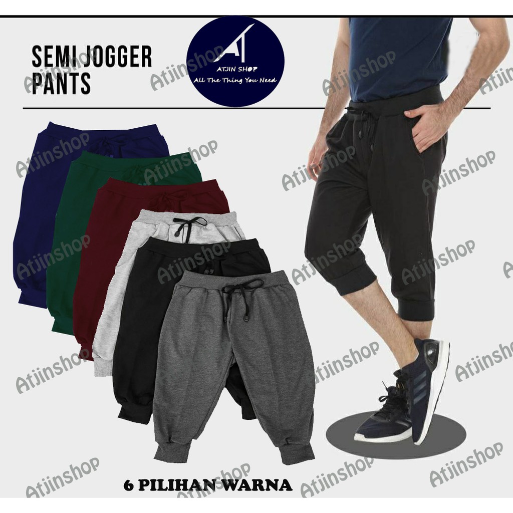 [Bebas Pilih Warna] Celana Semi Jogger Training Pria Wanita Bahan Baby Terry Tebal Ukuran Standar dan Jumbo