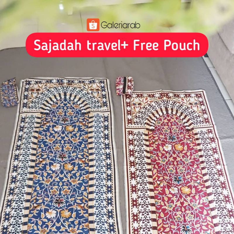 Sejadah Saku plus Pouch Motif Roudhoh