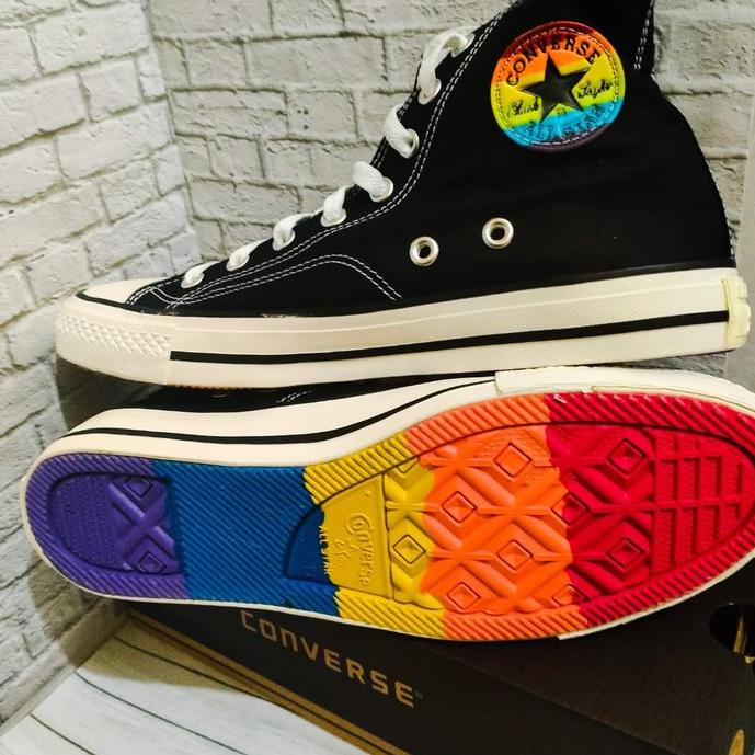 ♕🆕 SEPATU SNEAKERS PRIA/WANITA CONVERSE2021 ALL STAR BLACK RAINBOW PREMIUM HIGH QUALITY TERBARU TERL