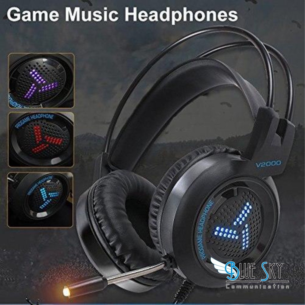 HEADSET HEADPHONE DJ GAMING V2000