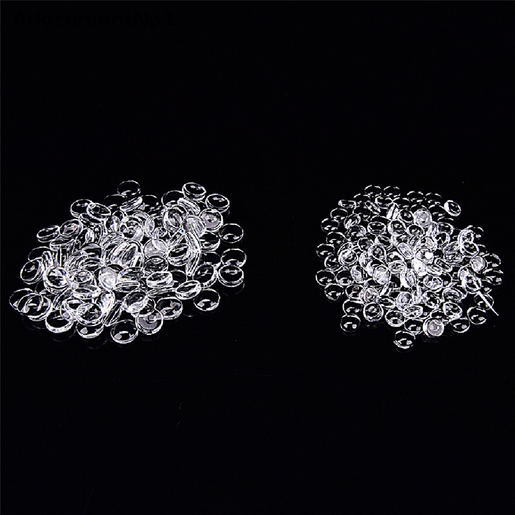 (AdornmentNo1) 100pcs Kaca Cabochon Bulat Transparan Ukuran 6mm / 8mm Untuk Aksesoris Diy