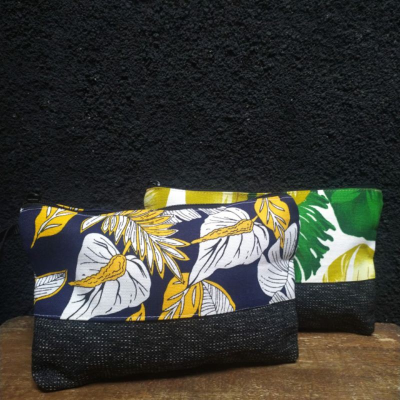 Pouch Kanvas Goni Kombinasi/Dompet Kanvas Kombinasi