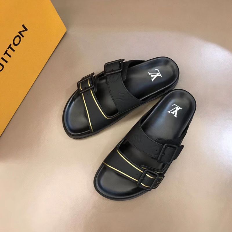 sandal vip top lv pria slide selop flat slippers cowok sendal terbaru 2022