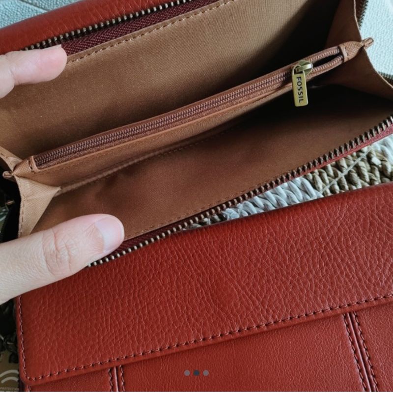 Dompet Fossil jori flat terracota
