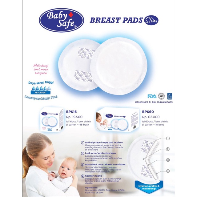 Baby Safe Breast Pad / Bantalan Penyerap ASI Ibu Menyusui / Breast Pads