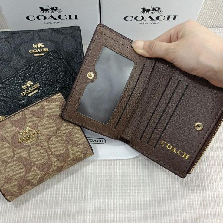 SALE  SAS315 Dompet wanita Coach Signature mini with box + dustbag (L2zipper)