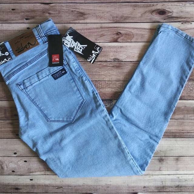 Celana Jeans Pria Skinny Blue Wash Quicksilver Size 29 34 Slimfit COWOK TERBARU Super Trend Terlaris