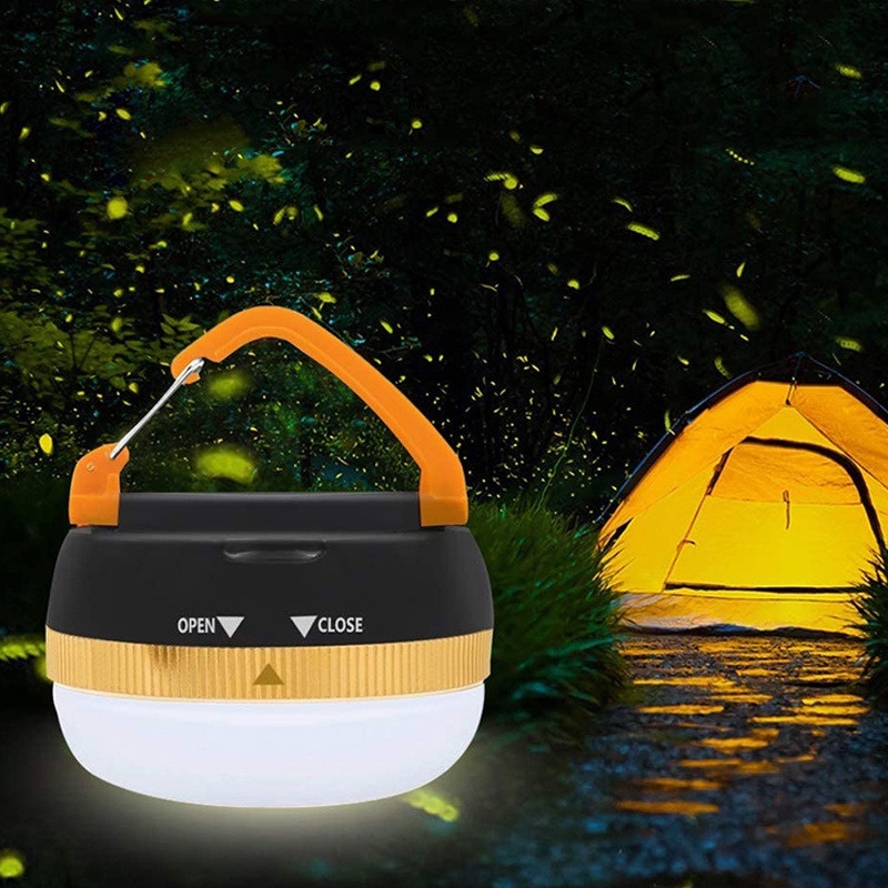 Lampu Lentera LED Portable Multifungsi Dengan 5 Mode + Pengait Untuk Camping / Outdoor