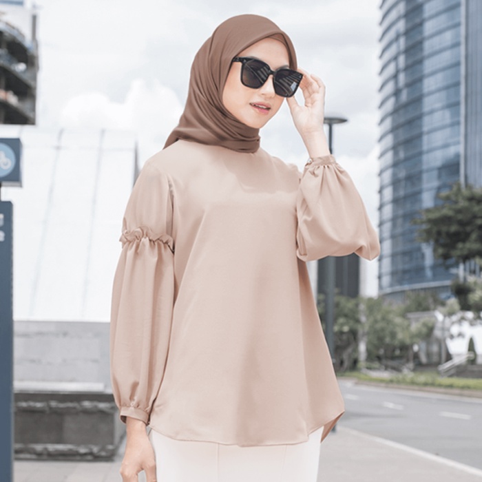 Femme Outfit - Lily Blouse (Blouse wanita)-DUSTY PEACH