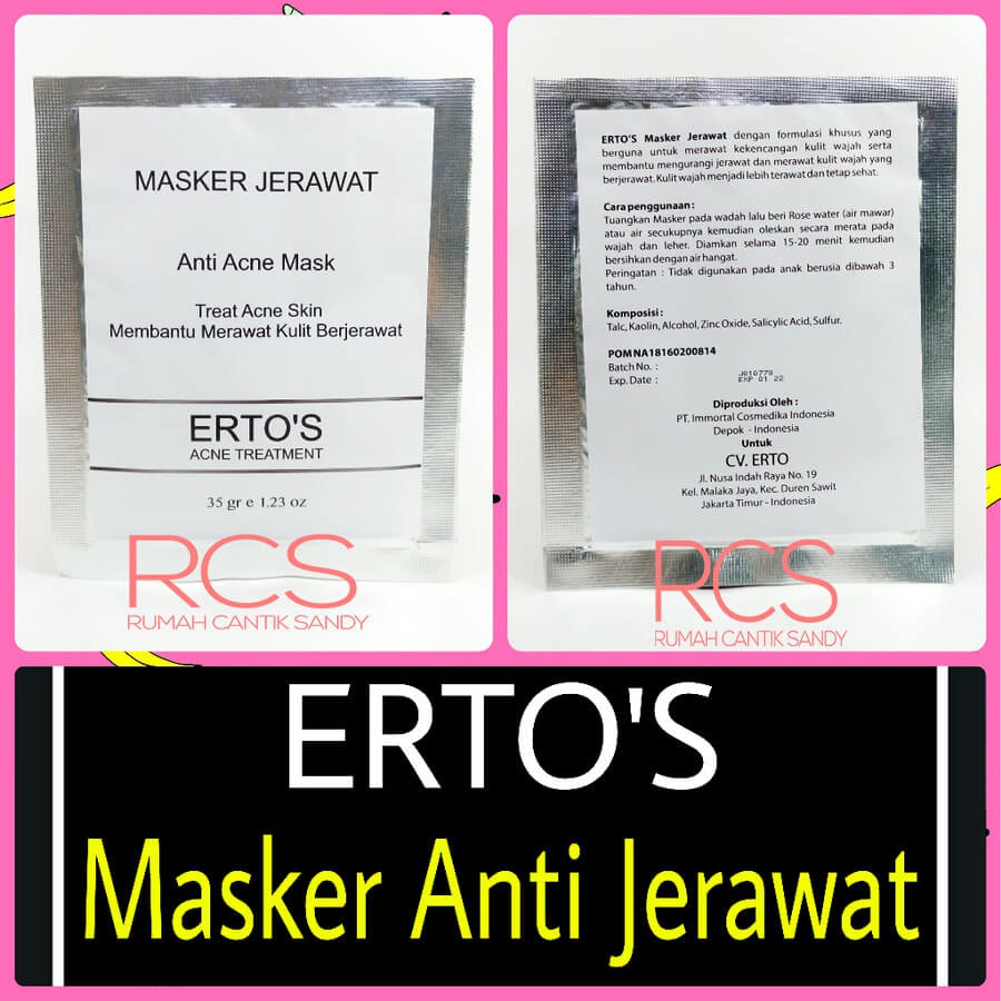 ERTOS Anti Acne Mask ~ ERTO'S Masker ~ MENGOBATI DAN MENCEGAH JERAWAT