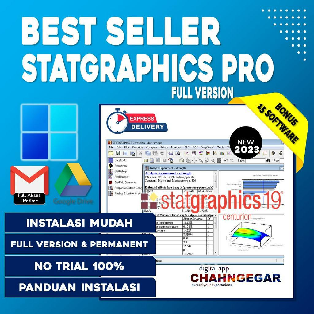 Software Statgraphics Centurion 19.5 Pro Full Version Lifetime program analisis statistik paling intuitif