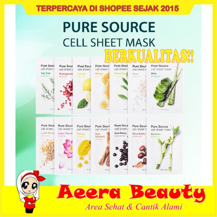 GRATIS ONGKIR MISSHA Pure Source Cell Sheet Mask / Whitening Mask / Masker Wajah AK0107