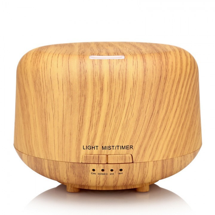 H28 Wooden Humidifier Aroma Diffuser 7 Color LED Light 250ml Brown