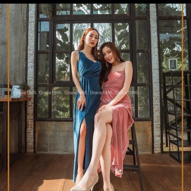 Megan dress velvet. Gaun pesta