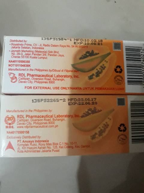 sabun papaya , pepaya rdl 135 grm original impor philipine