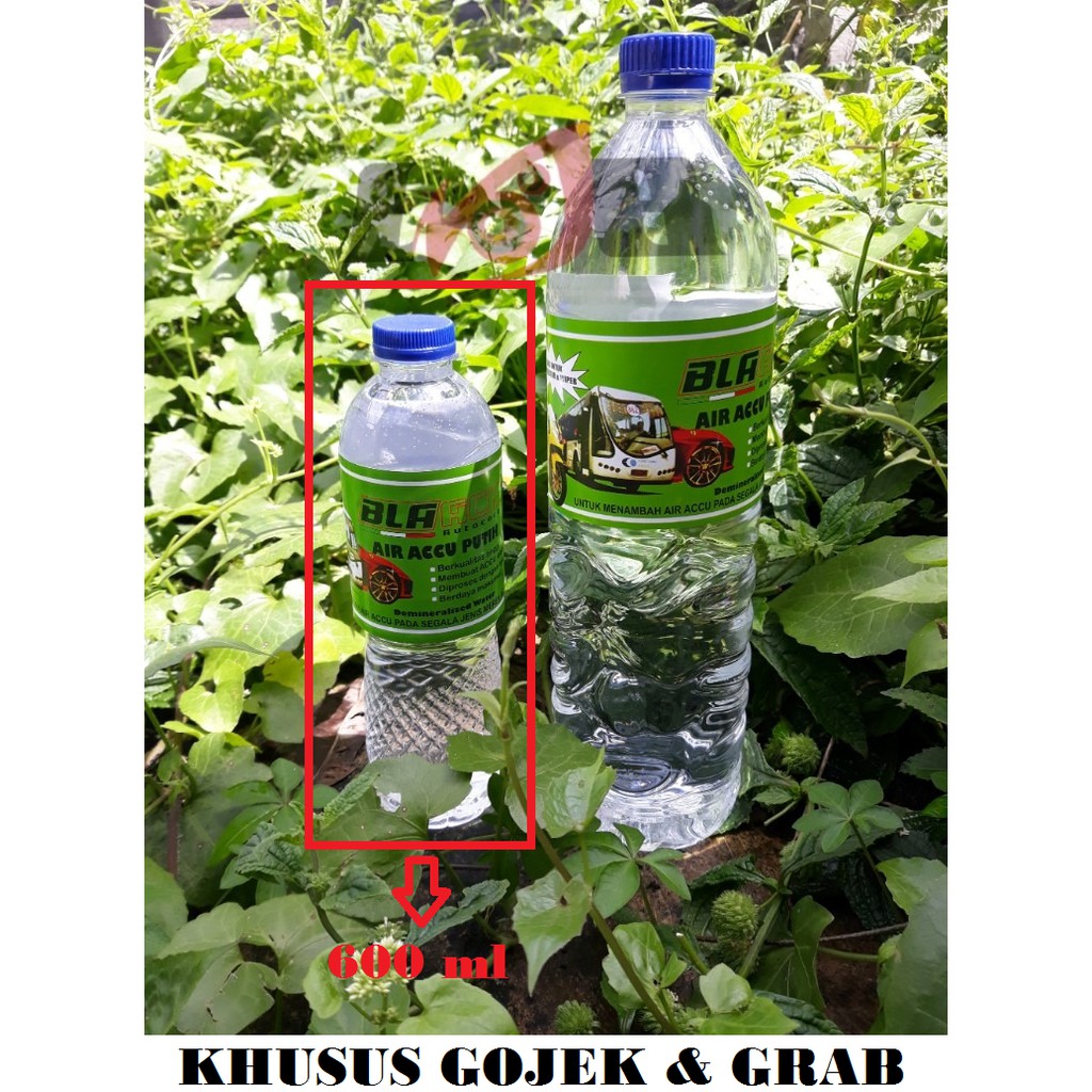 Air Accu Biasa Putih Merah Botol Kecil 600ml Cairan Aki Motor Mobil