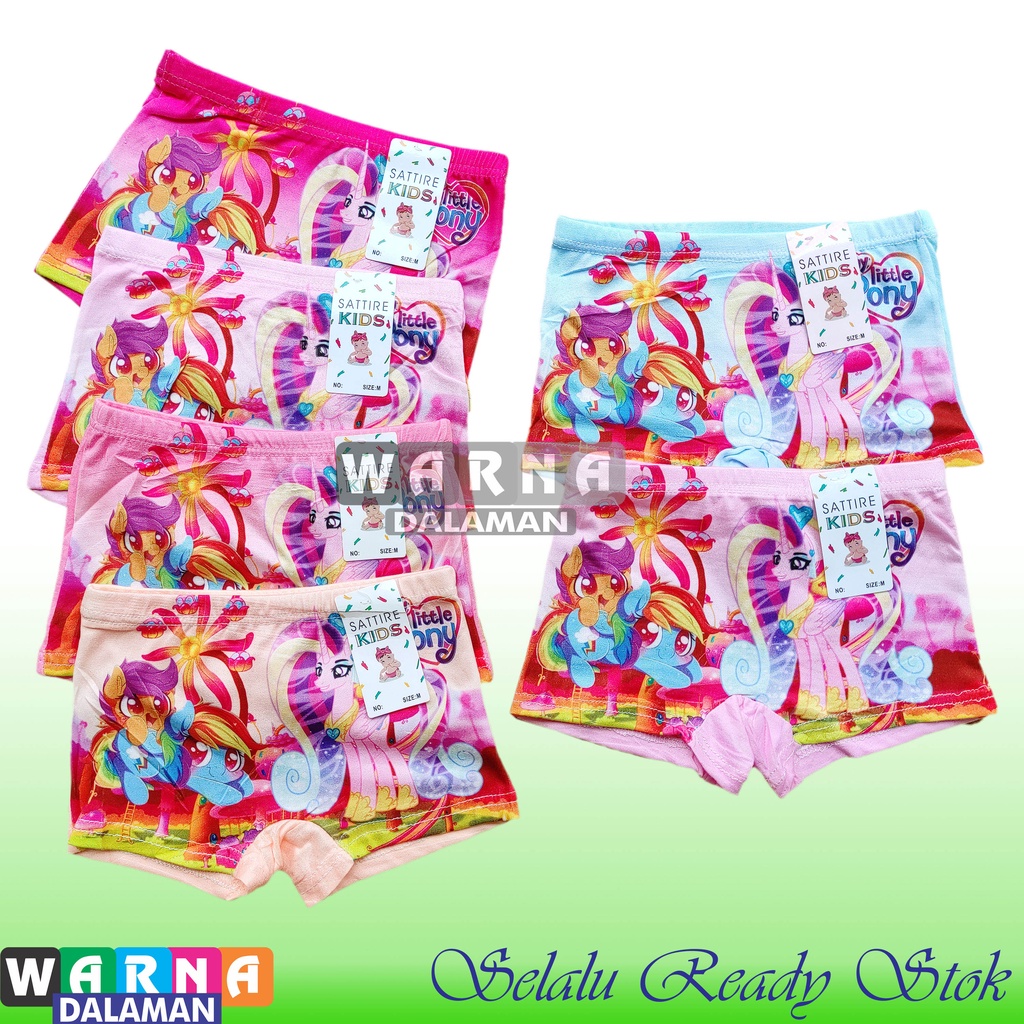 12 Pcs Boxer Anak Perempuan Gambar Kartun Celana Dalam Anak Bahan Lembut Banget | WARNA DALAMAN