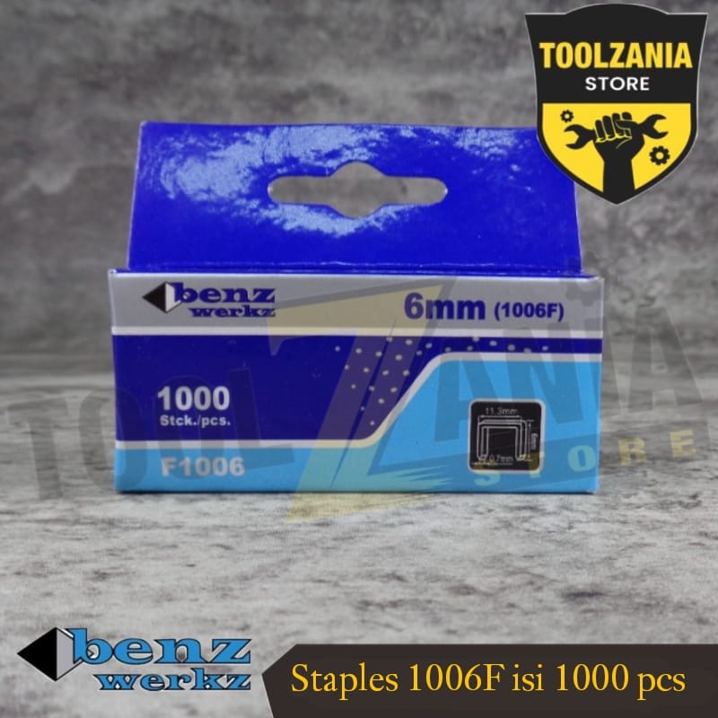 

Isi staples tembak angin F1006 benz werkz 1000 pcs isi stapler 1006F