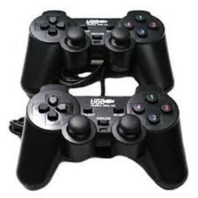 GAMEPAD DOUBLE HITAM GETAR JOYSTICK usb pc laptop