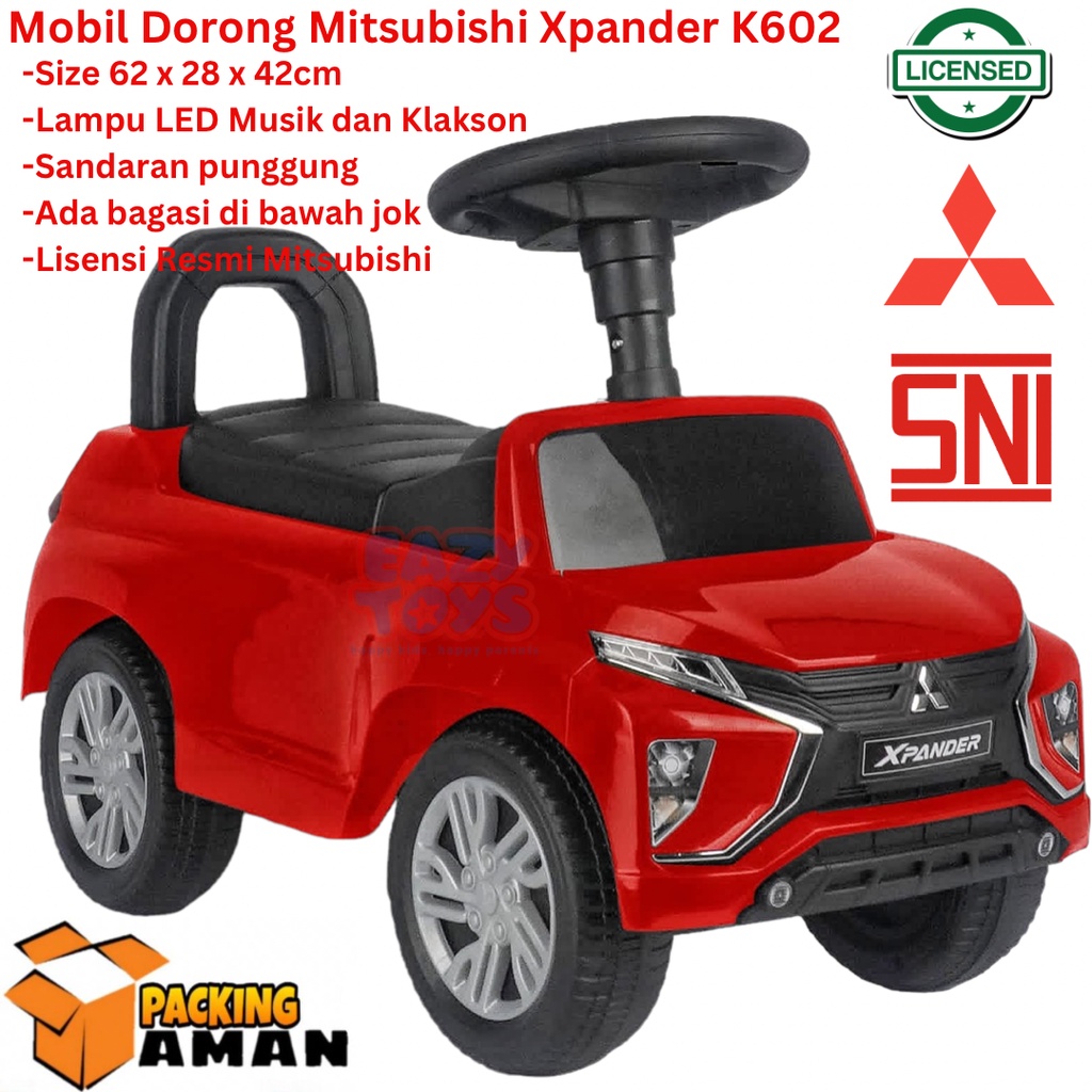 Mobil Anak Bisa Dinaiki Mitsubishi Xpander Mainan Mobil Dorong Anak Fungsi Lampu Suara K602/K602B Lisensi Resmi dan SNI