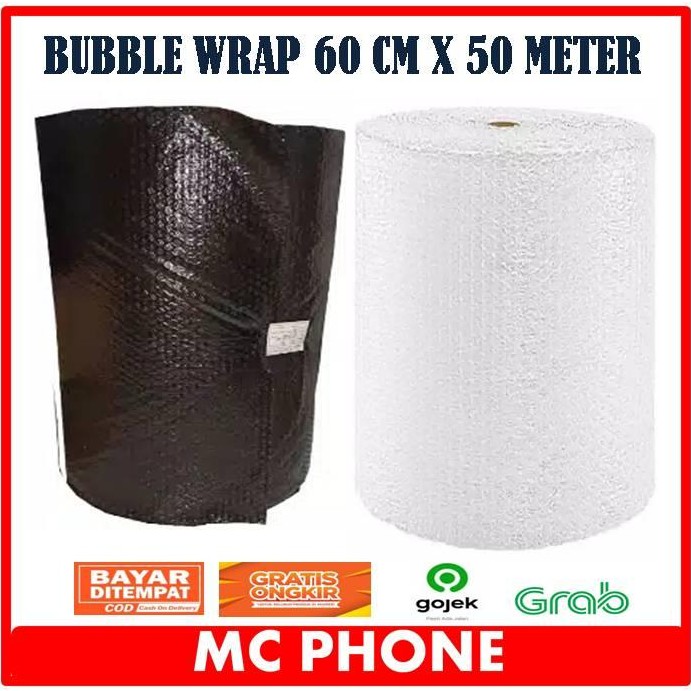 BUBBLE WRAP 60CM X 50M HITAM BENING SELALU READY