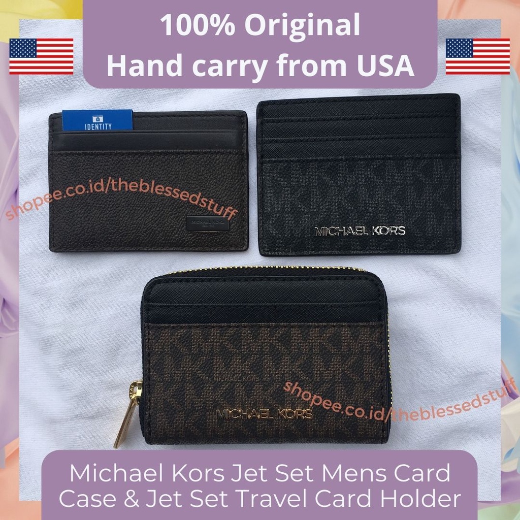 MK Michael Kors Jet Set Mens / Michael Kors Jet Set Travel / Dompet Kartu Pria