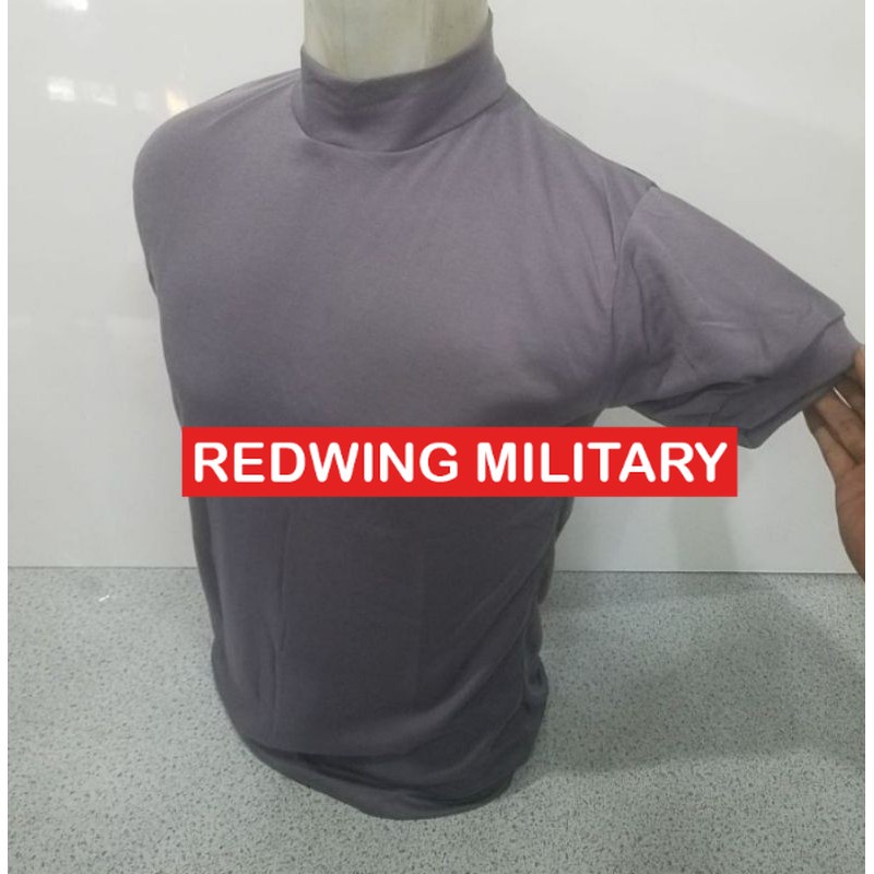 REDWING kaos coklat polos leher tinggi dalaman polisi,satpam security