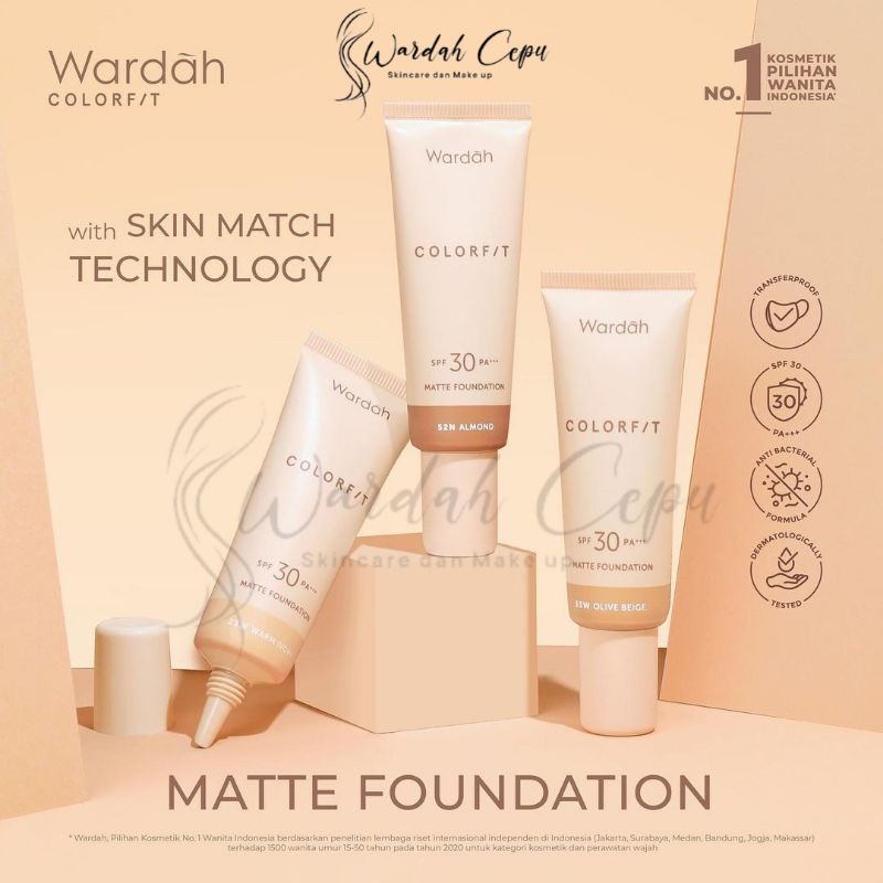 Wardah Colorfit Matte Foundation || Foundation Cair || Alas Bedak