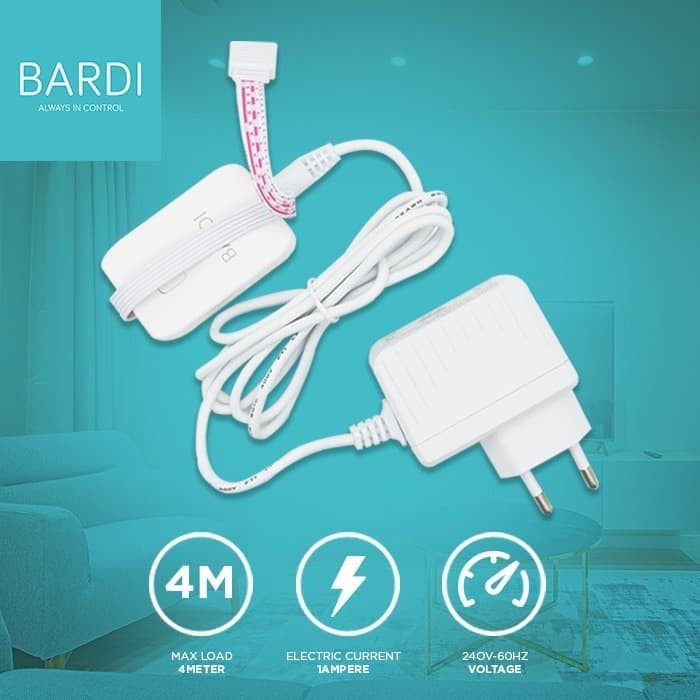 Bardi Smart adaptor for LED strip adalah adaptor pintar yang bisa me-mati nyalakan, mengubah warna d