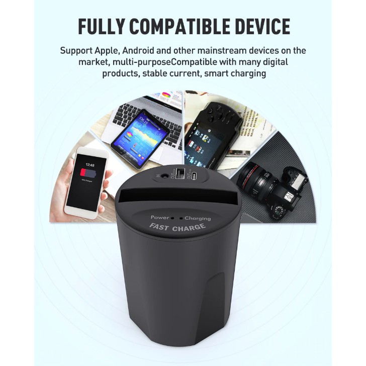 KEYSION 10W 7.5W Fast Wireless Charger for iPhone Android Car Cup Holder - bergaransi 6 bulan