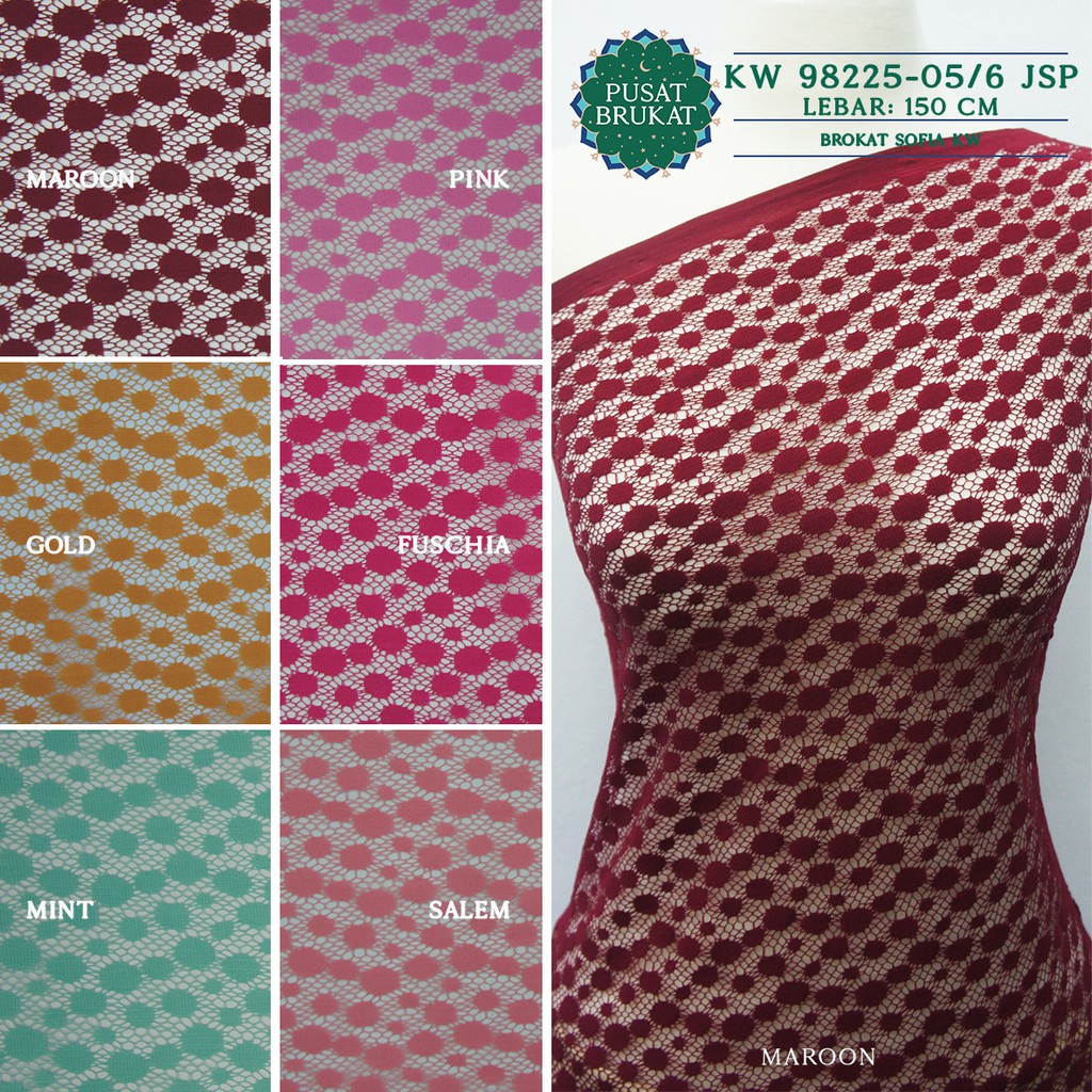 KAIN BRUKAT SYARINI / BROKAT SYAHRINI / MOTIF ONDE - KW 98225 [harga per 0.5m]