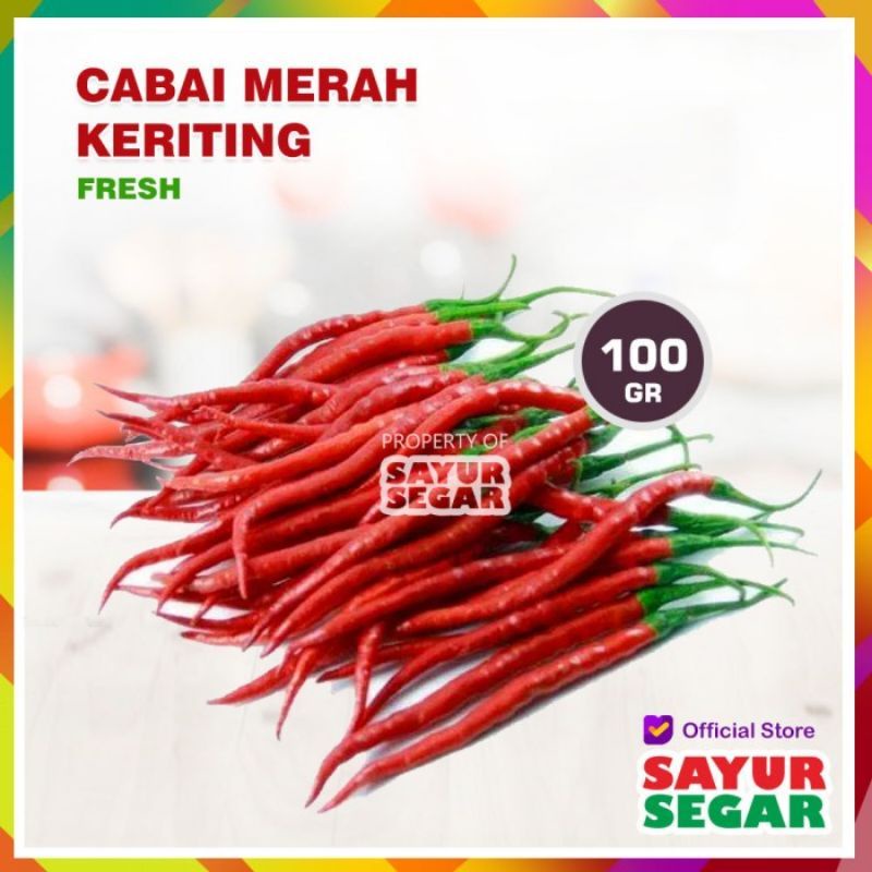 

100 gram cabe merah keriting fresh segar murah