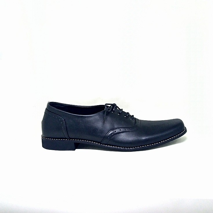 Sepatu Pria pantofel Big Size 44 45 46 47 48 sepatu formal BARAKA-02 kulit hitam ukuran jumbo besar