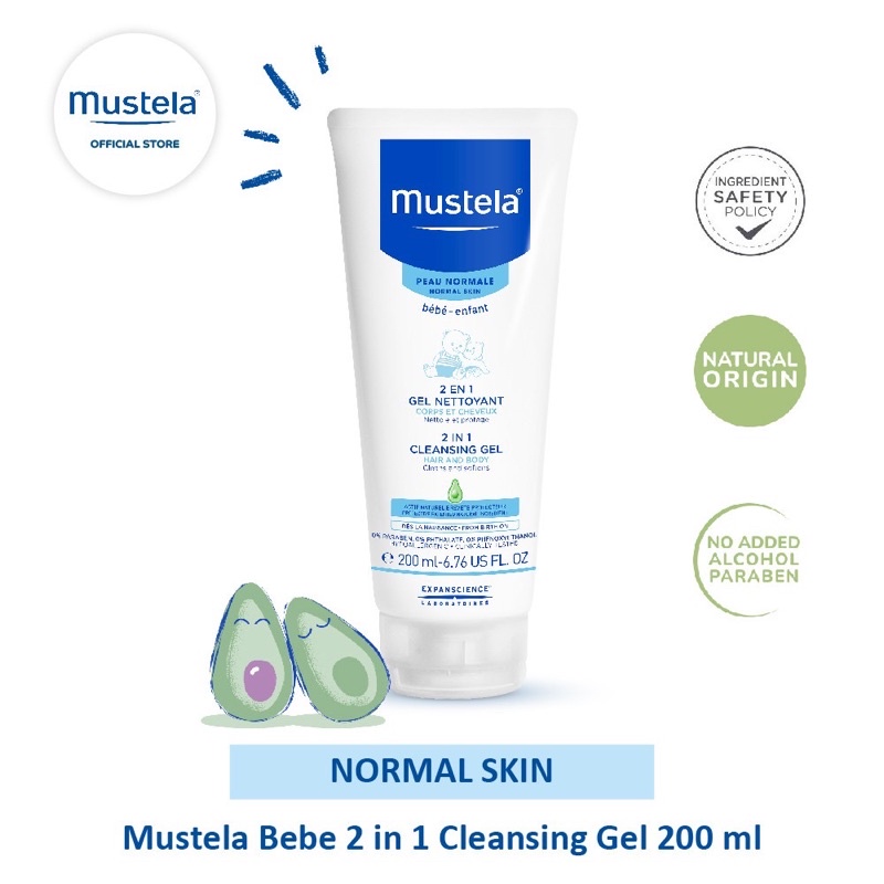 Mustela Bebe 2 in 1 Cleansing Gel Hair and Body Wash 200ml