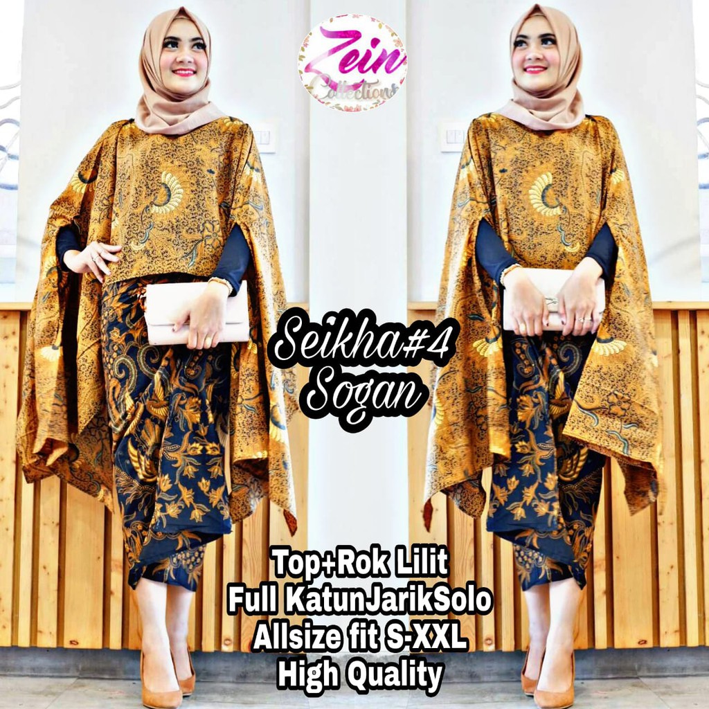 Seikha #4 Sogan Batik Solo Fashion Wanita Rok Lilit Batik Modern Batwing Batik Ori By Zein
