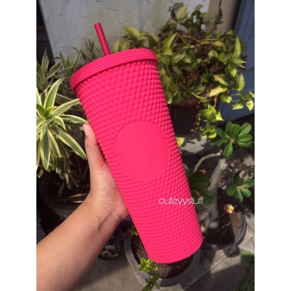 TUMBLER STUDDED BLING/BLINK RUBY PINK STARBUCKS ORIGINAL INDONESIA