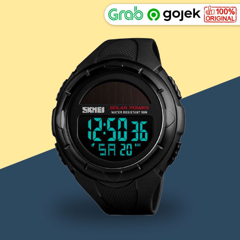 SKMEI Jam Tangan Tenaga Solar Pria Digital Anti Air Waterproof 50m