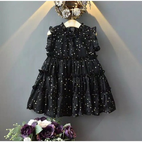 STAR DRESS IMPORT ANAK PEREMPUAN BAJU GAUN BINTANG PESTA 18 bulan -6 tahun