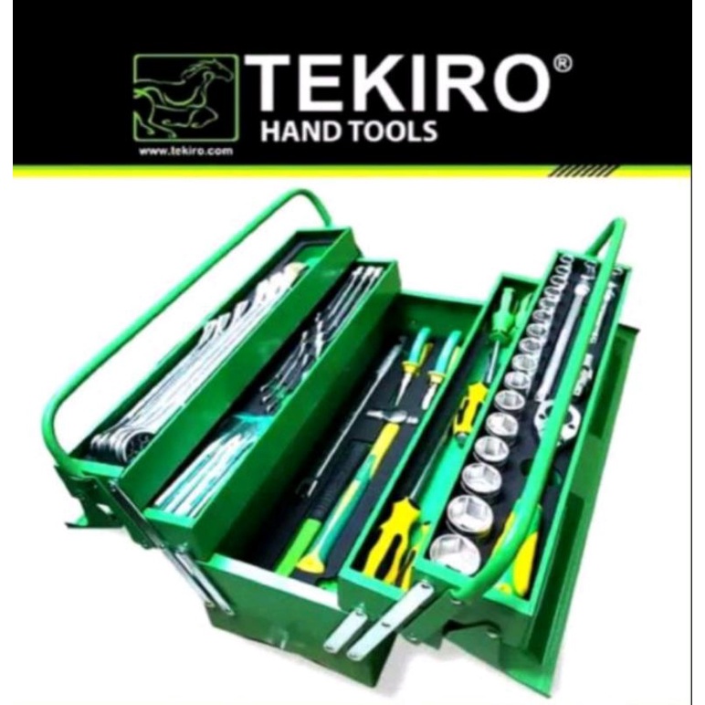 TEKIRO Tool Box Set 66PCS Mechanic Tool Set 66PCS Alat Perkakas Kunci Set Box Besi (ST-TB1651)