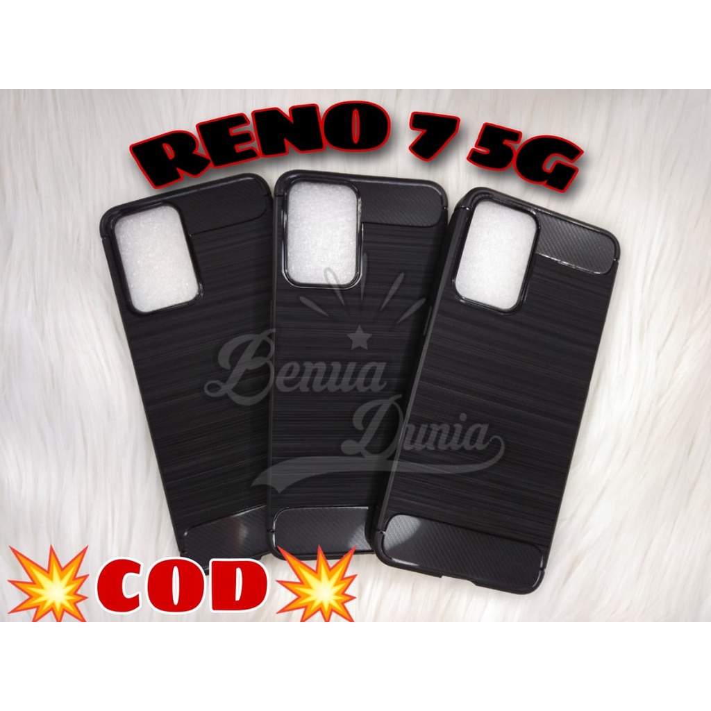 CASE RENO 7 5G // SOFTCASE IPAKY KARBON RENO 7 5G BLACK ONLY - BD