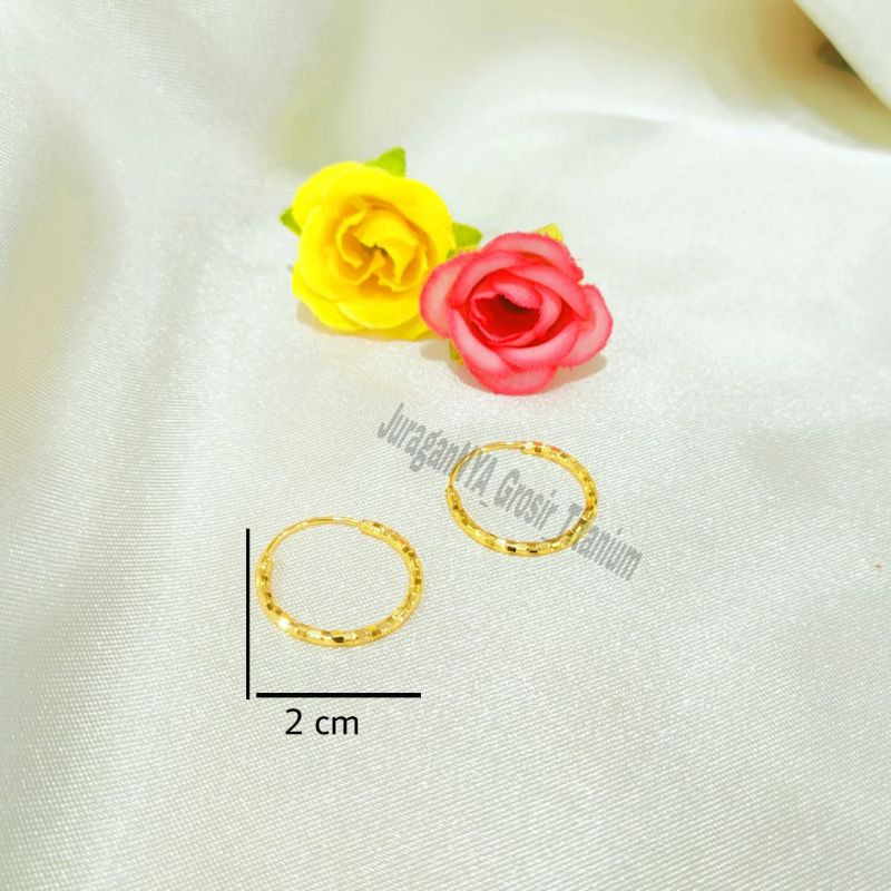 ANTING TITANIUM 316 GIPSI RING POLOS EMAS 24K ANTI KARAT