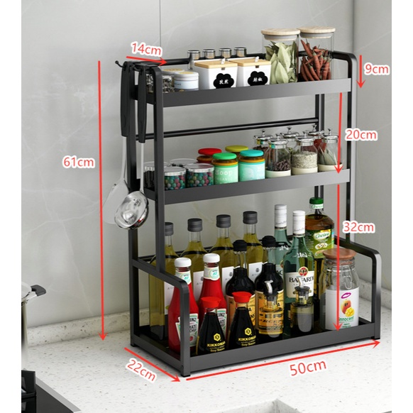 Dapur Penyimpanan Rak Bumbu Produk Rak Rumah Tangga Tabel Rak Bumbu Rak Desktop Multi-Fungsi Rak Penyimpanan Dudukan Pisau