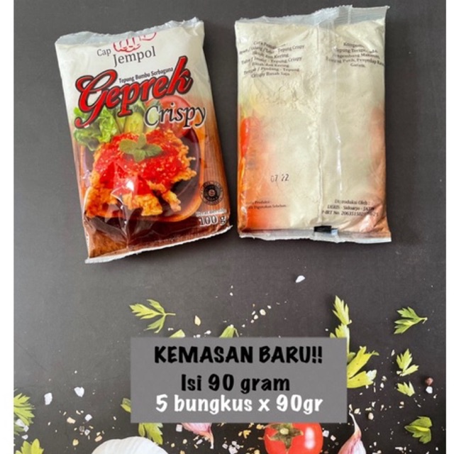 (5pcs x 90gr) Tepung Geprek Crispy Cap Jempol