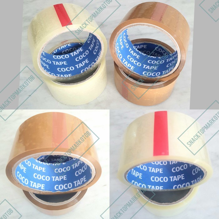 

perekat-pengikat- lakban bening / coklat 2 inch (45mm) super murah ekonomis - campur -pengikat-