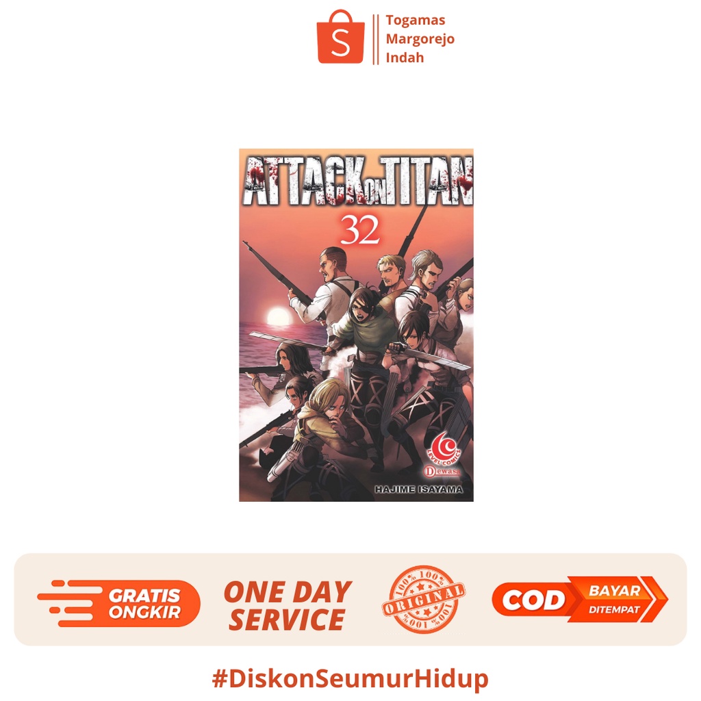 KOMIK LC : ATTACK ON TITAN 21 22 23 24 25 26 27 28 29 30 31 32 - HAJIME ISAYAMA