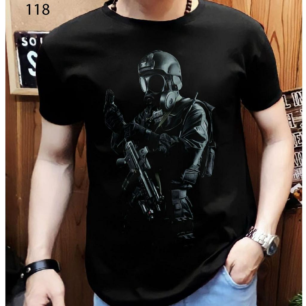 Kaos distro pria motif soldier SNIPER MASK